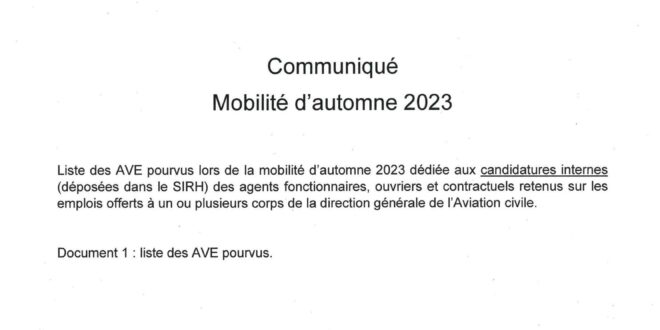 Campagne de mobilité d’automne 2023