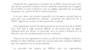 Déclaration intersyndicale relative à la situation à Mayotte