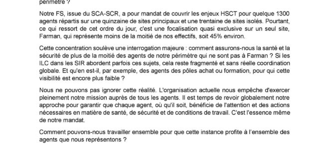 Déclaration liminaire : formation spécialisée du 3 juin 2025