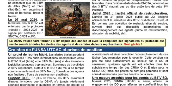 FERMETURE DE 3 BTIV : chronique d’une désorganisation annoncée !