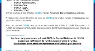 L’UNSA Aviation Civile devient une fédération de l’UNSA