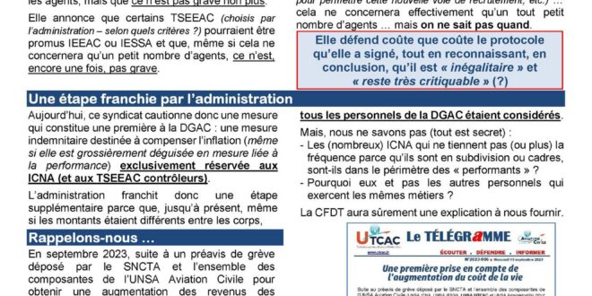 « Performants pour la DGAC » … ou pas ?