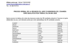 PV de réunion de jury 1ère qualification TSEEAC 2025