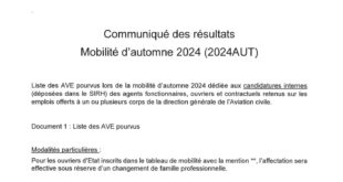 Résultats de la campagne de mobilité « d’Automne 2024 »