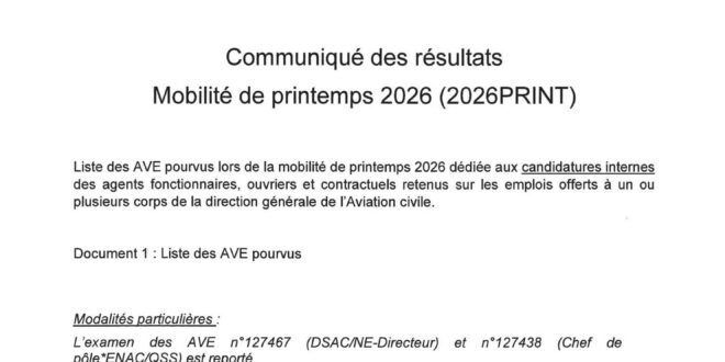 Résultats de la campagne de mobilité de printemps 2026
