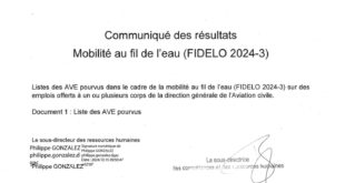 Résultats de la troisième mobilité au fil de l’eau pour 2024 – (FIDELO 2024-3)