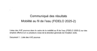 Résultats – seconde mobilité au fil de l’eau pour 2025 – (FIDELO 2025-2FDL)
